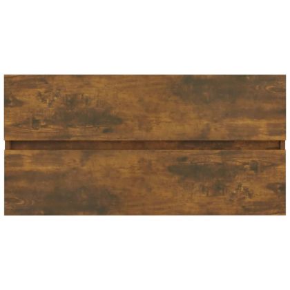 Шкаф за мивка, опушен дъб, 90x38,5x45 см, инженерно дърво
