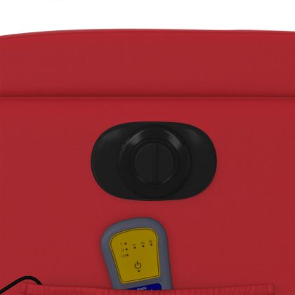 Електрически масажен реклайнер стол, червен, изкуствена кожа