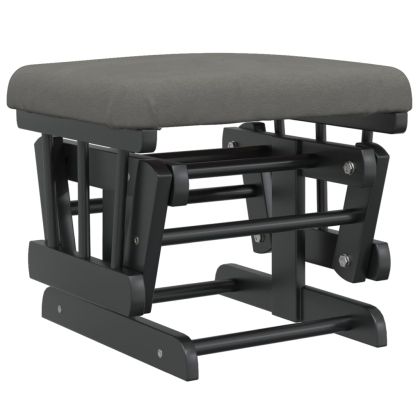 Плъзгащ се стол с табуретка, тъмносив, текстил