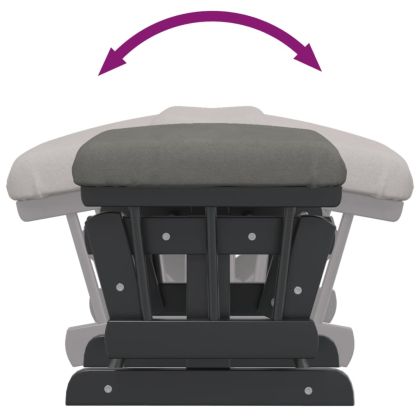 Плъзгащ се стол с табуретка, тъмносив, текстил