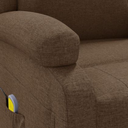 Масажен стол, кафяв, текстил