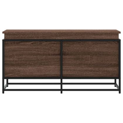 Сандък за съхранение с капак кафяв дъб 100x40x51,5 см ПДЧ