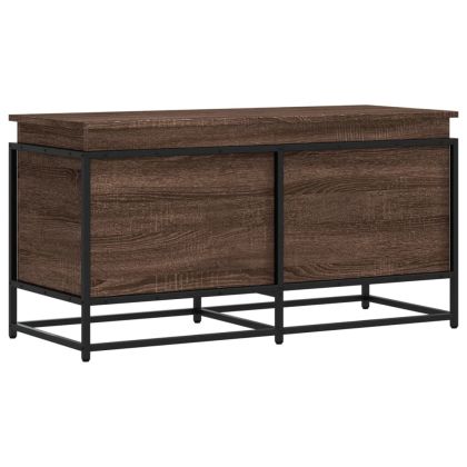 Сандък за съхранение с капак кафяв дъб 100x40x51,5 см ПДЧ