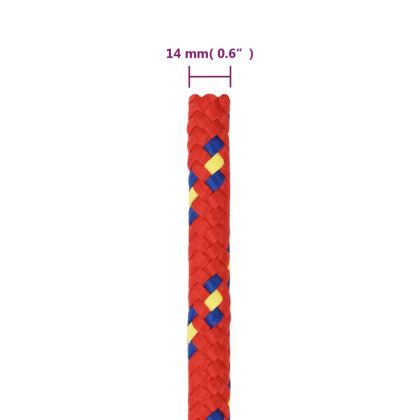 Въже за лодка Червено 14 мм 25 м полипропилен