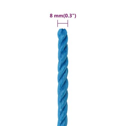 Работно въже синьо 8 мм 250 м полипропилен