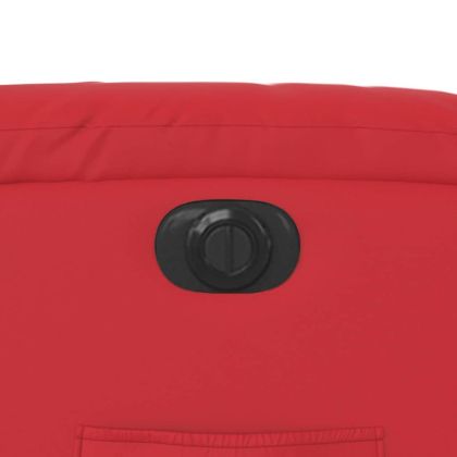 Електрически изправящ реклайнер стол, червен, изкуствена кожа