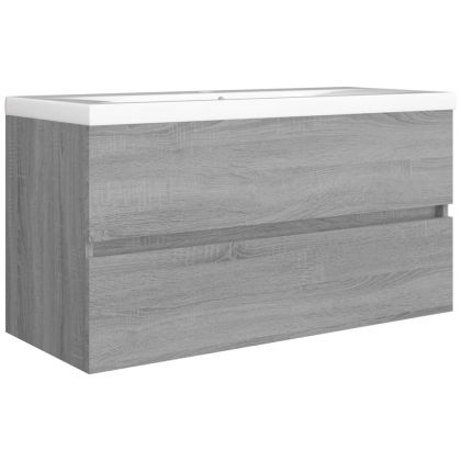 Шкаф за мивка, сив сонома, 90x38,5x45 см, инженерно дърво