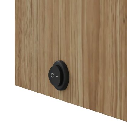 Огледален шкаф за баня с LED светлина, дъб, 60x13x52 см