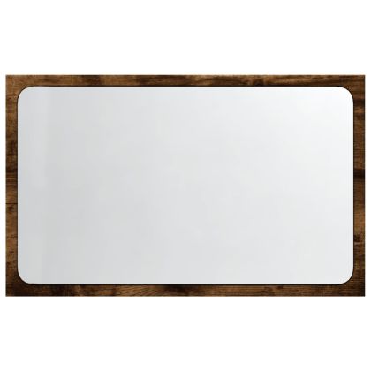 LED огледало за баня, опушен дъб, 60x8,5x38 см, инженерно дърво