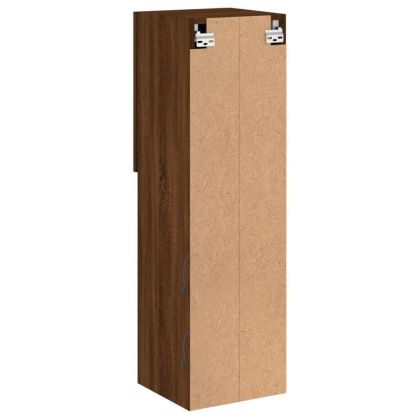 ТВ шкаф с LED осветление, кафяв дъб, 30,5x30x102 см