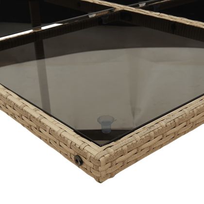 Градински комплект с възглавници 17 части бежов полиратан