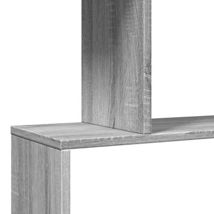 Разделител за стая / библиотека сив сонома 3 нива 70x24x97 см