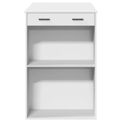 Бар маса, бяла, 102x70x103,5 см, инженерно дърво