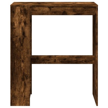 Бар маса с рафтове, опушен дъб, 90x40x103,5 см, инженерно дърво