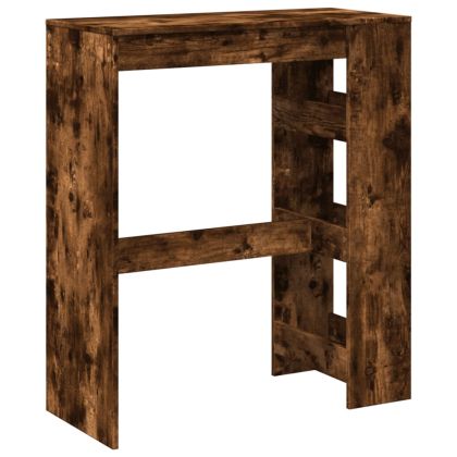 Бар маса с рафтове, опушен дъб, 90x40x103,5 см, инженерно дърво