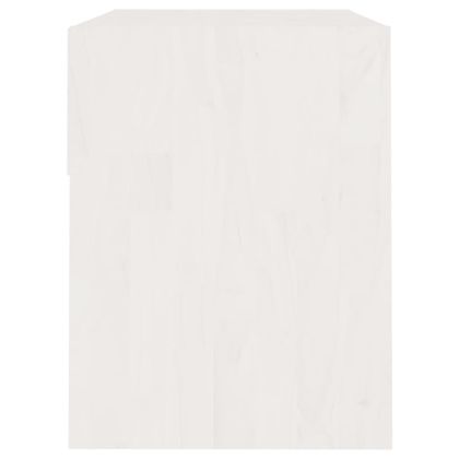 Нощни шкафчета, 2 бр, бели, 40x31x40 см, борово дърво масив