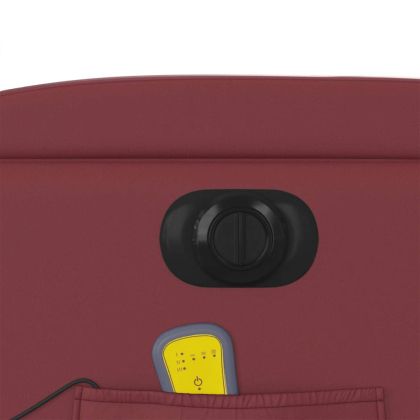 Електрически масажен накланящ стол виненочервен изкуствена кожа