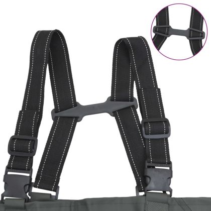 Гащеризон за риболов с ботуши и колан, тъмнозелен, размер 43