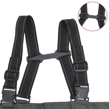 Гащеризон за риболов с ботуши и колан, тъмнозелен, размер 38