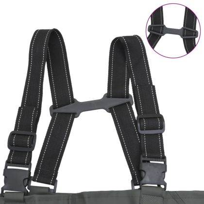 Гащеризон за риболов с ботуши и колан, тъмнозелен, размер 40