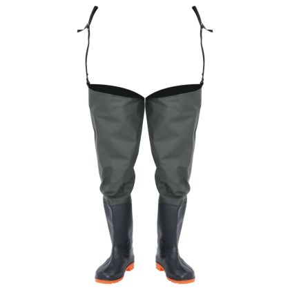 Дълги ботуши за риболов, тъмнозелени, размер 43