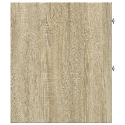 Тесен скрин за баня с колелца, дъб сонома, инженерно дърво