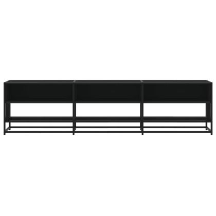 ТВ шкаф, черен, 180x40x46 см, инженерно дърво