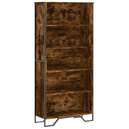 Библиотека, опушен дъб, 80x31x169 см, инженерно дърво