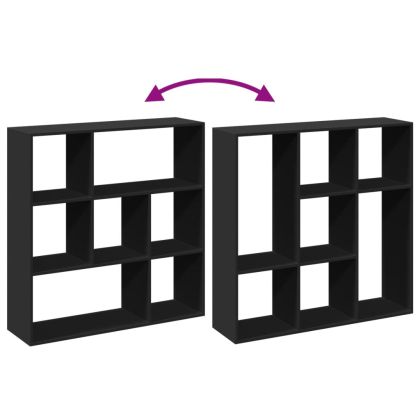 Разделител за стая / библиотека, черен, 102x29x103,5 см