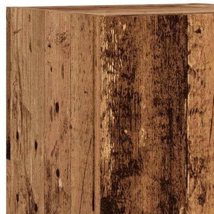 ТВ шкафове с LED осветление, 2 бр, старо дърво, 30,5x30x102 см