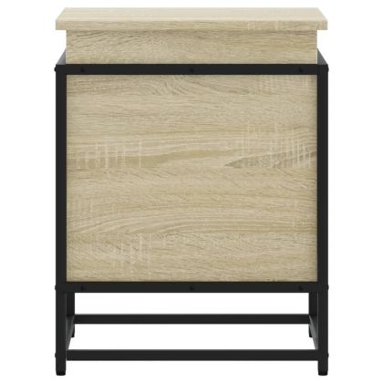 Кутия за съхранение, опушен дъб, 40x40x51,5 см, инженерно дърво