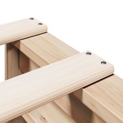 Легло с етажерка за книги, без матрак, 140x200 см, бор масив