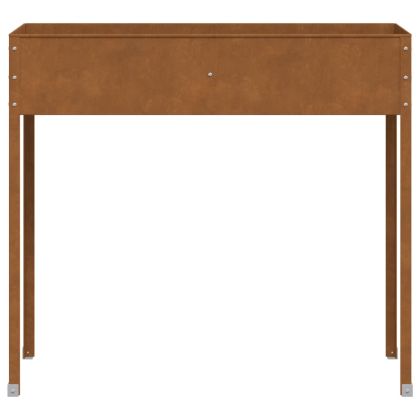 Градинска кашпа, 100,5x40,5x90 см, патинираща стомана