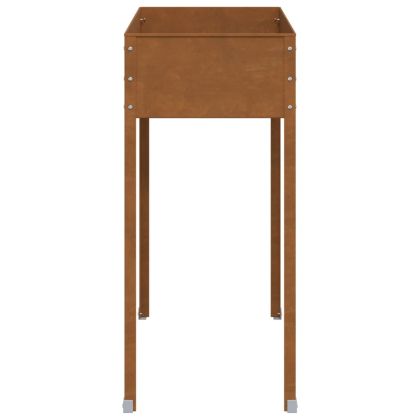 Градинска кашпа, 100,5x40,5x90 см, патинираща стомана