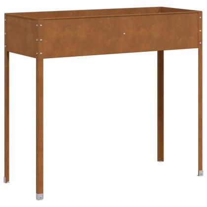 Градинска кашпа, 100,5x40,5x90 см, патинираща стомана