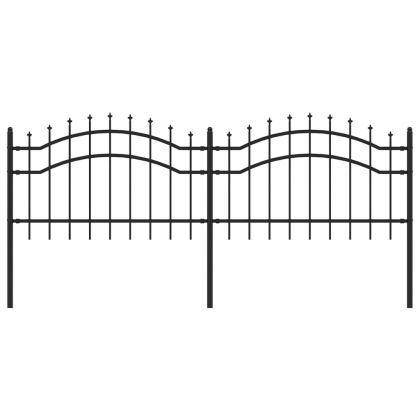 Градинска ограда Woerden с връх тип копие, черна, 240x75 см, стомана