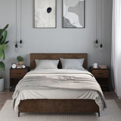 Нощни шкафчета, 2 бр, кафяв дъб, 40x31x50 см, инженерно дърво