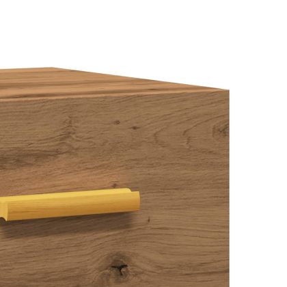 Нощни шкафчета за стенен монтаж, 2 бр, дъб артизан, 35x35x20 см