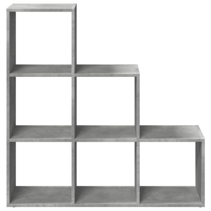 Разделител за стая / библиотека бетонно сив 3 нива 99x29x99 см