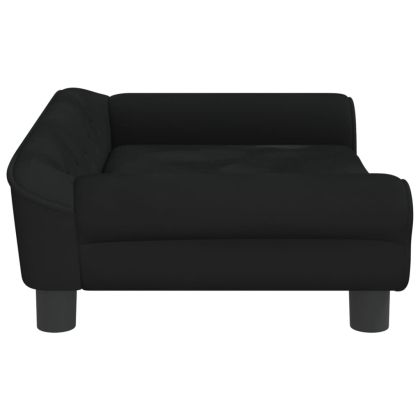 Детски диван, черно, 70x45x26 см, кадифе