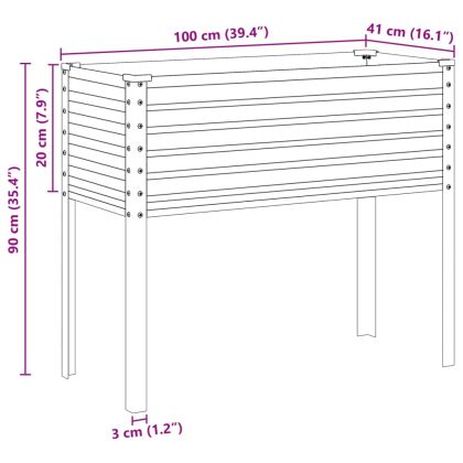 Градинска саксия 100x45x90 см, поцинкована стомана