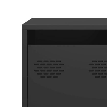 ТВ шкаф, черен, 101,5x39x43,5 см, студеновалцувана стомана