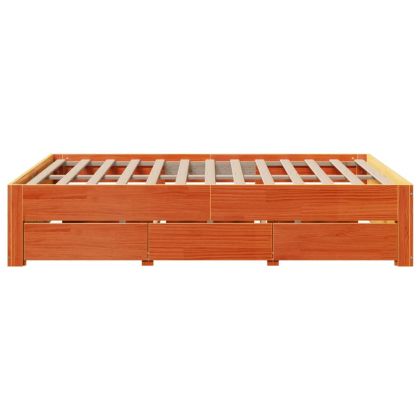 Рамка за легло без матрак с чекмеджета 150x200 см, бор масив