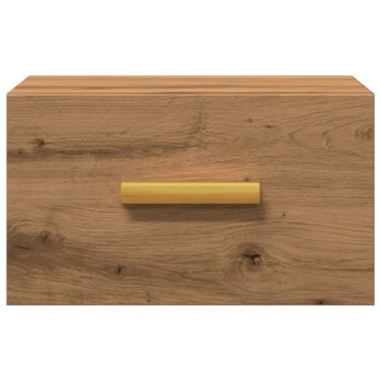 Нощно шкафче за стенен монтаж, дъб артизан, 35x35x20 см