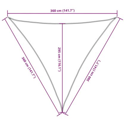 Платно-сенник, Оксфорд плат, триъгълно, 3,6x3,6x3,6 м, бяло