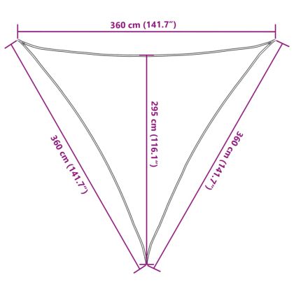 Сенник платно, HDPE, триъгълно, 3,6х3,6х3,6 м, бежово