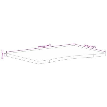 Плот за бюро с извивка 100x50x2,5 см грубо мангово дърво масив
