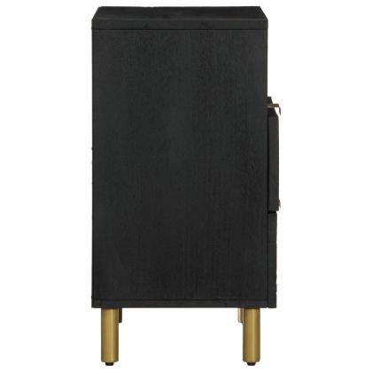 Нощно шкафче, черно, 50x33x62 см, инженерно дърво