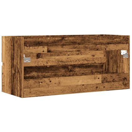 Долен шкаф за мивка, старо дърво, 100x38,5x45см инженерно дърво