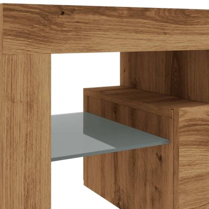 ТВ шкаф с LED осветление, 140x36,5x40 см, инженерно дърво